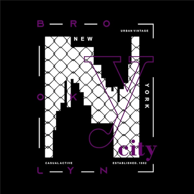 New york city abstract building symbol graphic typography vector print