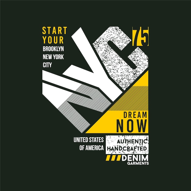 New york city abstract graphic t shirt design tipografia illustrazione vettoriale casual