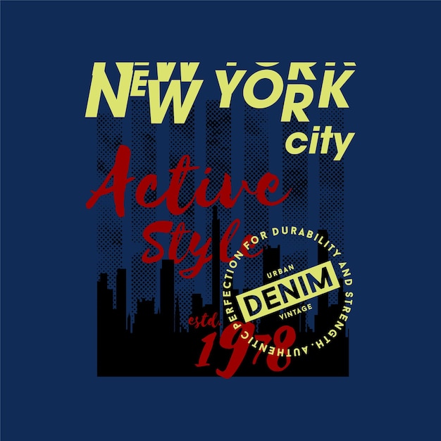 New york city active style graphic vector good for t shirt print