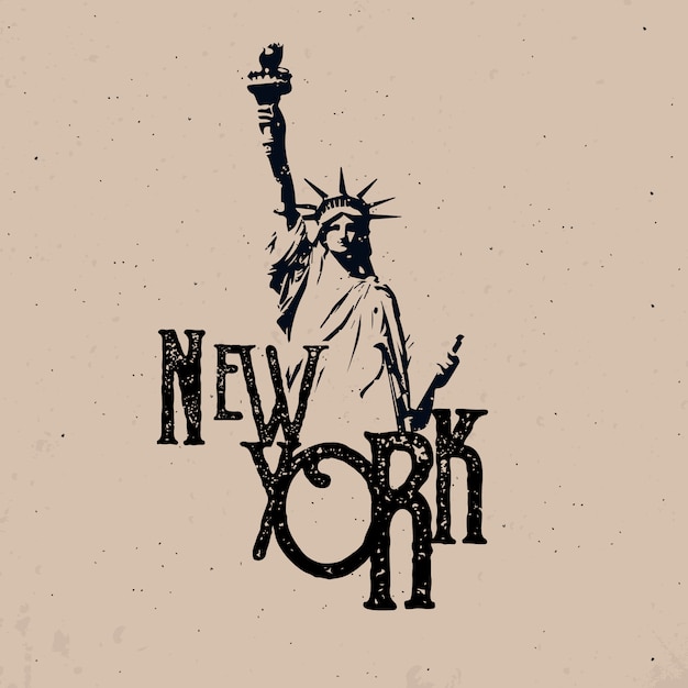 New York City Apparel Design With Statue Of Liberty