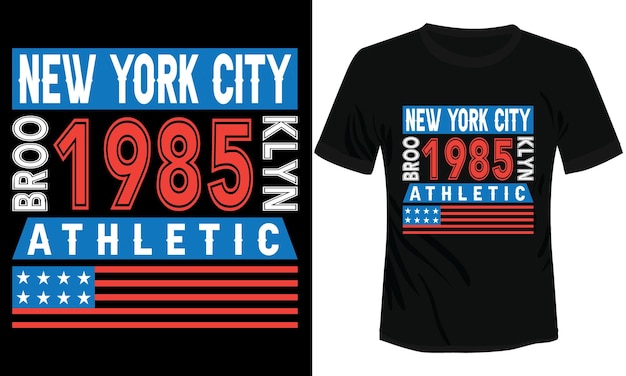 New York City Athletic Brooklyn 1985 Typografie Tshirt Design Vector Illustratie