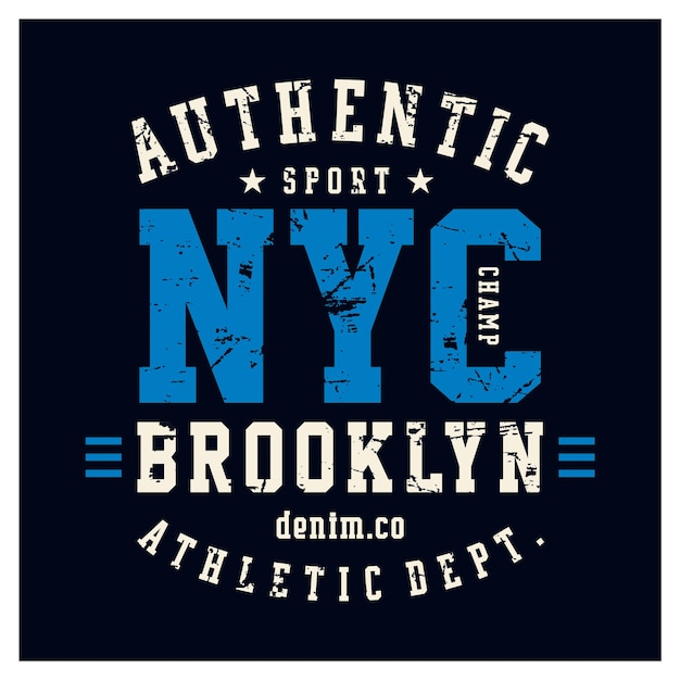 New york city athletic dept typography t shirt design