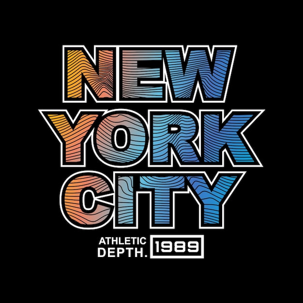 NEW YORK CITYATHLETICDEPTHデザインタイポグラフィベクターデザインテキストイラストポスターバナーチラシポストカードサインTシャツグラフィックプリントなど