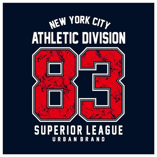 New york city atletische divisie tshirt ontwerp vector