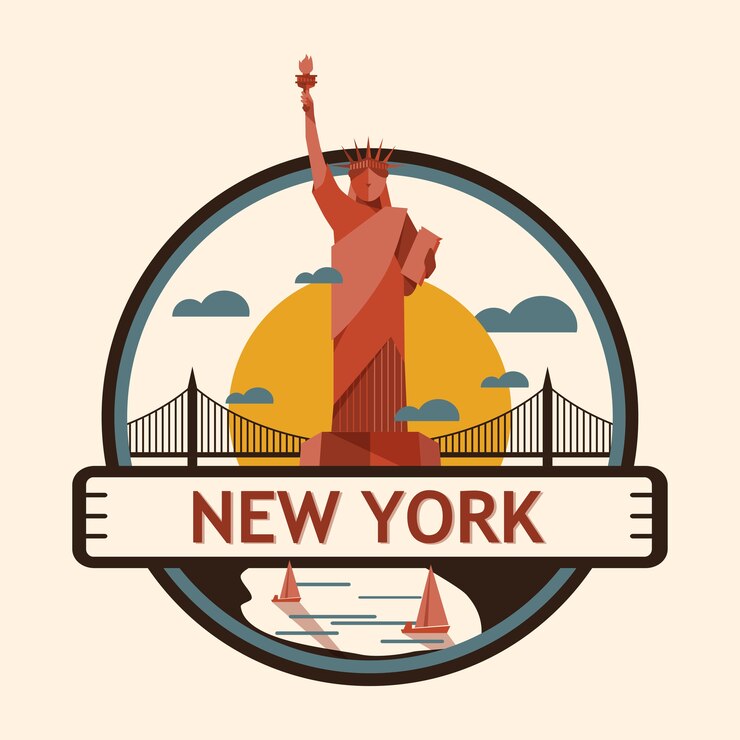 Vector new york city badge, united state of america