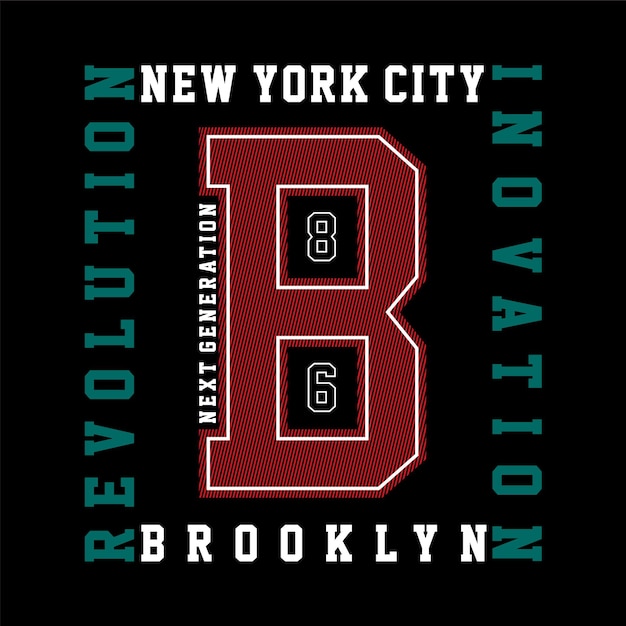 New york city brooklyn typography graphic t shirt design