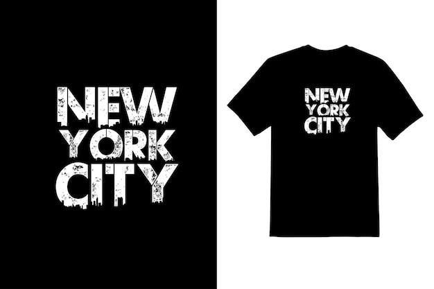 new york city city typeface t shirt design template