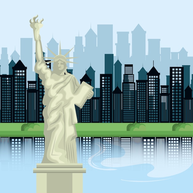 Vector new york city cityscape vector illustration design