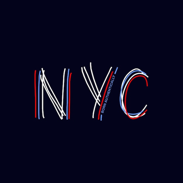 new york city eenvoudige typografie illustratie design.premium vector