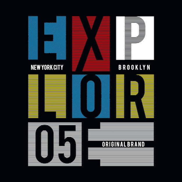 New york city explore typography t shirt design