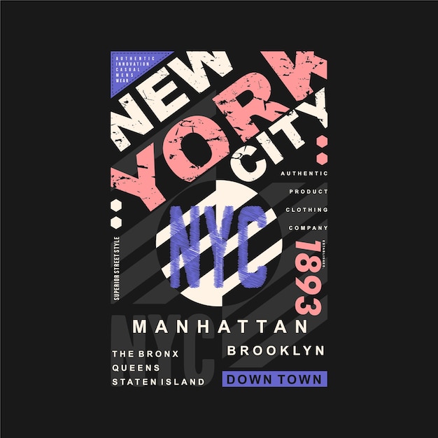 New york city graphic typography   illustration for print t shirt