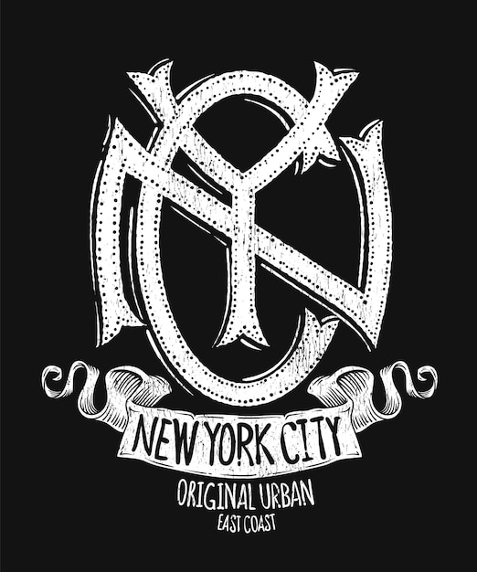 New york city, grunge t-shirt print ontwerp.