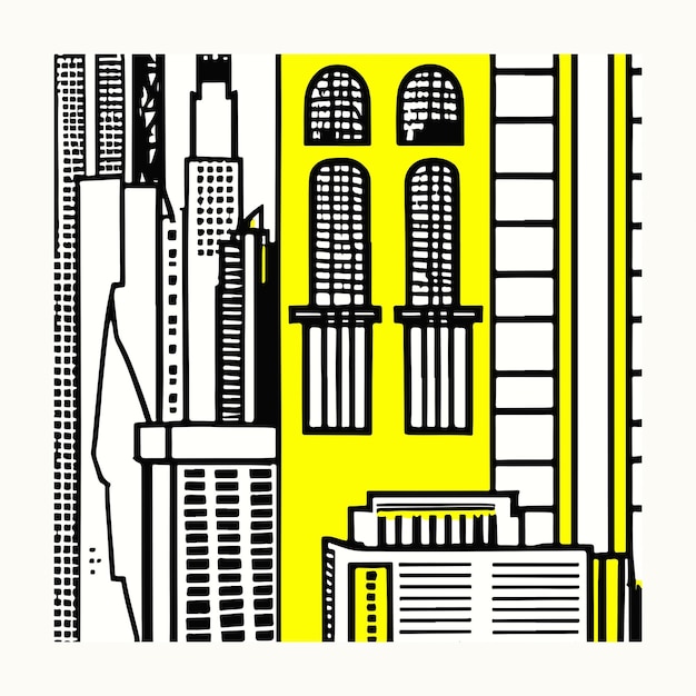 Vector new york city illustration geometric minimalist art