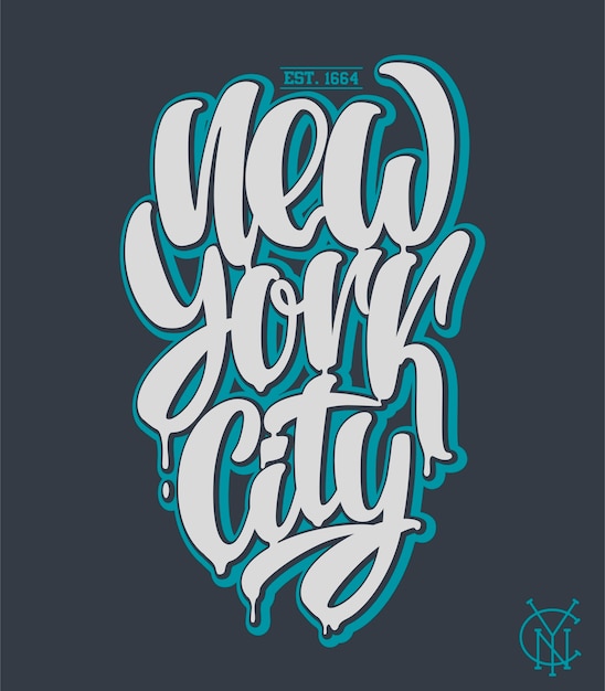 Vector new york city, lettering design hand written phrase.