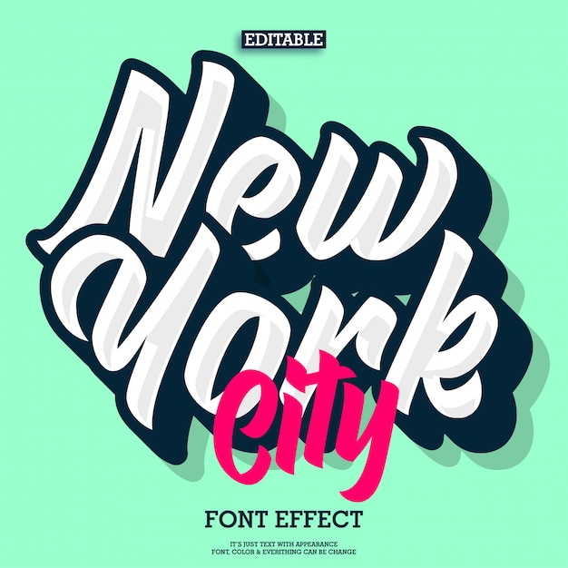 Vector new york city lettering text effect