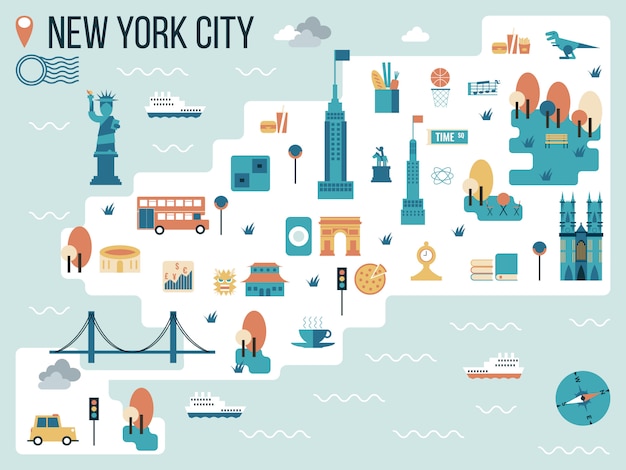 Illustrazione della mappa di new york city