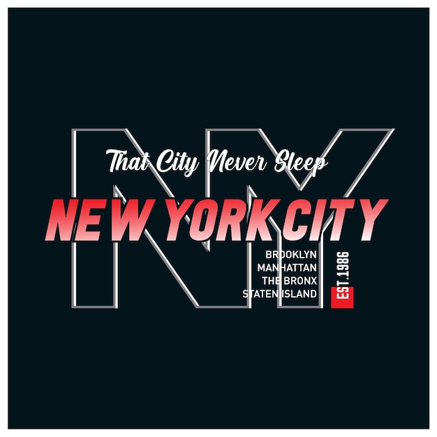 Вектор Нью-йорк современный и стильный дизайн футболки с типографикой