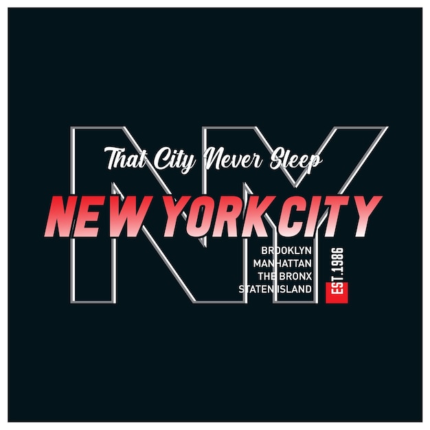 New york city modern en stijlvol typografie t-shirtontwerp