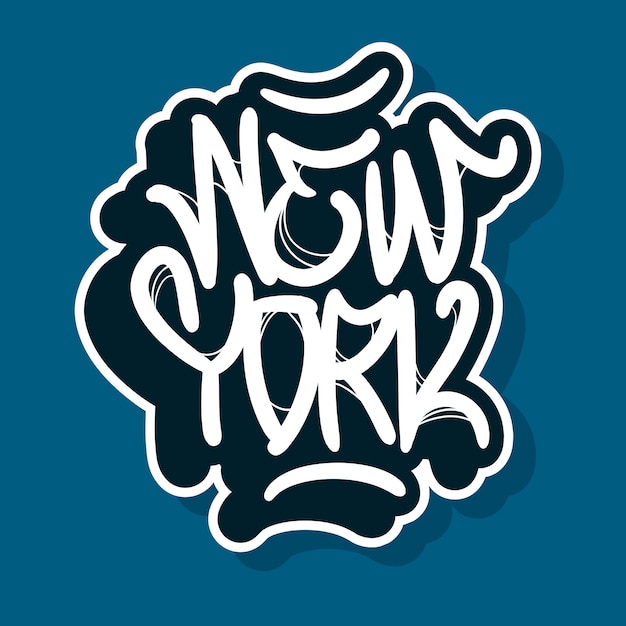 New york city nyc usa hand drawn lettering  design