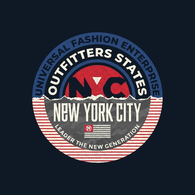 New York City outfitters states typography slogan abstract design vector print illustration