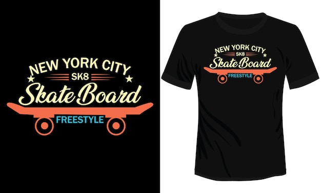 Vector new york city skate board tshirt design vector illustration