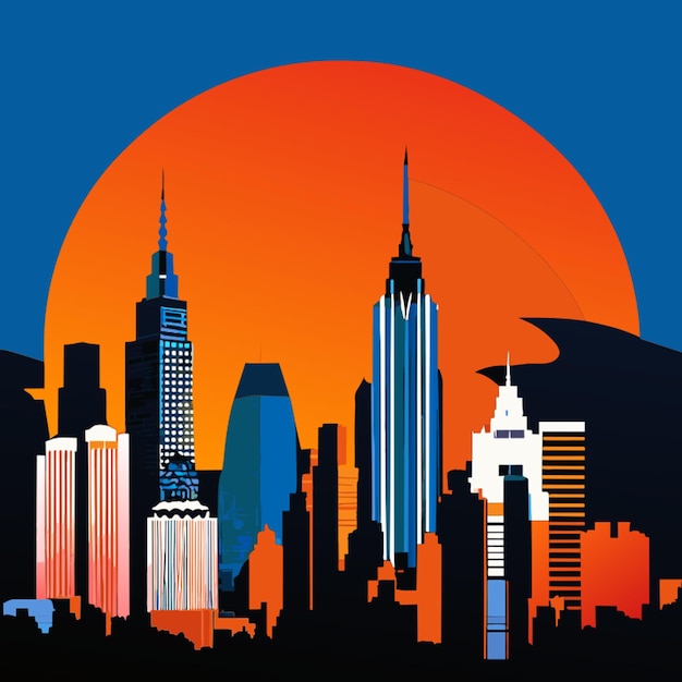 new york city skyline vector illustration