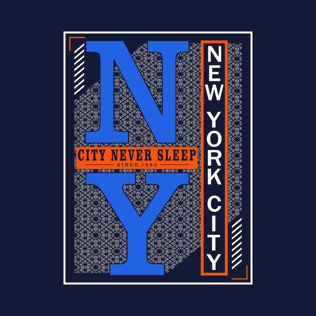 new york city slogan typography graphic illustration vector art style