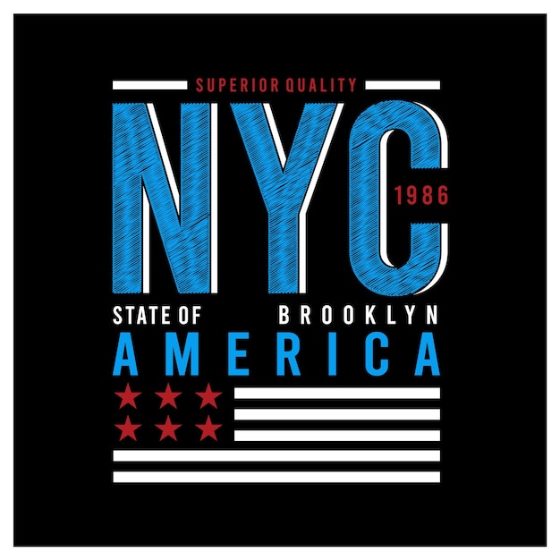 New york city state of america typography vintage tshirt design