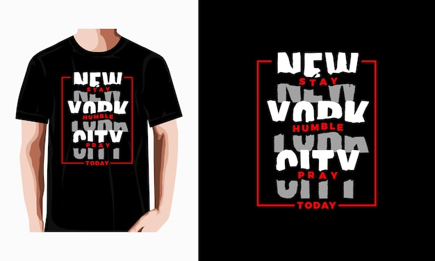 Нью-йоркская стильная футболка и абстрактный плакат с одеждой