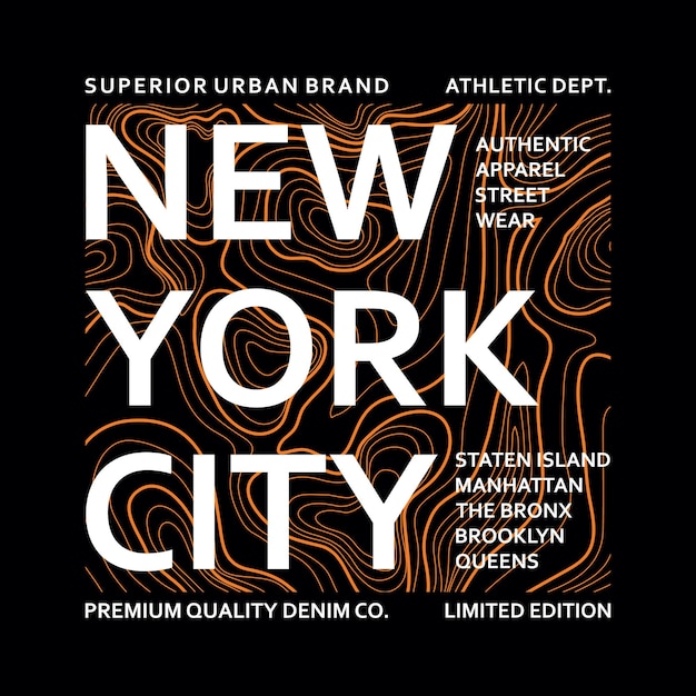 New york city superior urban brand typography design t shirt vector illustration