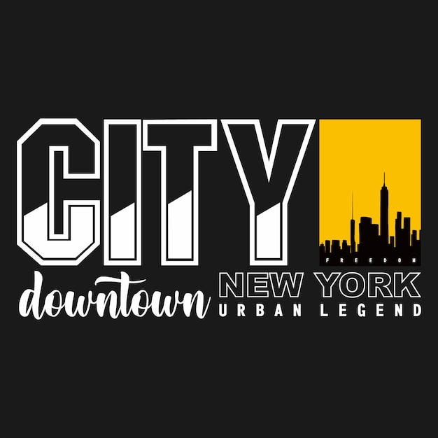 New york city t shirt letters vector typography design