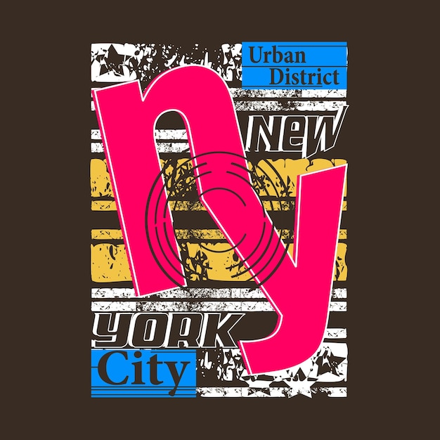 Vettore new york city tee tipografia grafica design illustrazione arte vettoriale stile vintage su ordinazione