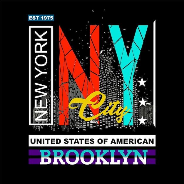 new york city tee graphic typography for print t shirt