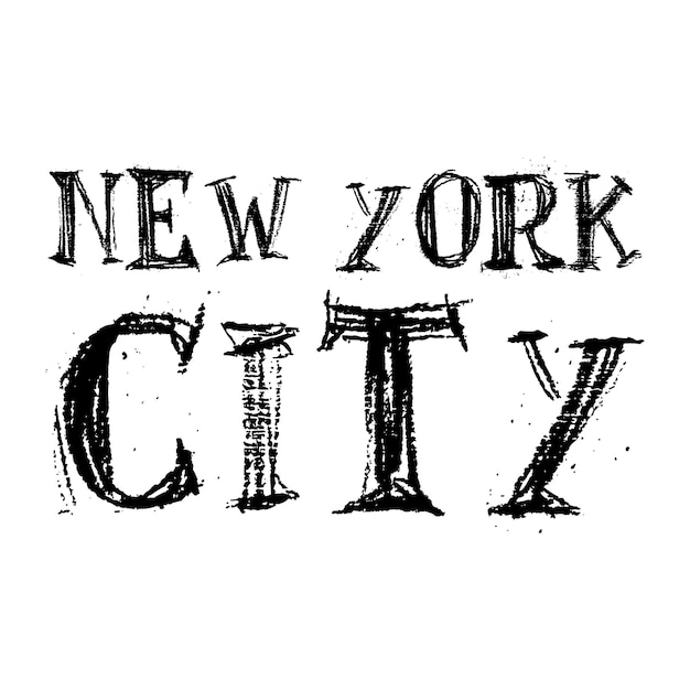 New York City teksteffect grunge stijl t-shirt ontwerp vector