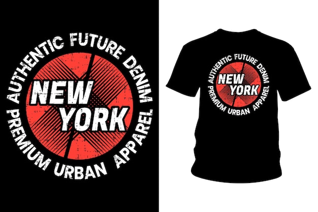 ニューヨーク市のテキストTシャツのタイポグラフィ