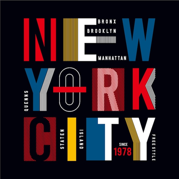 New york city typografie ontwerp voor print t-shirt