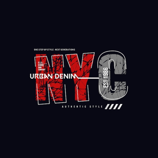 new york city typografie slogan t-shirt ontwerp vector illustratie premium vector