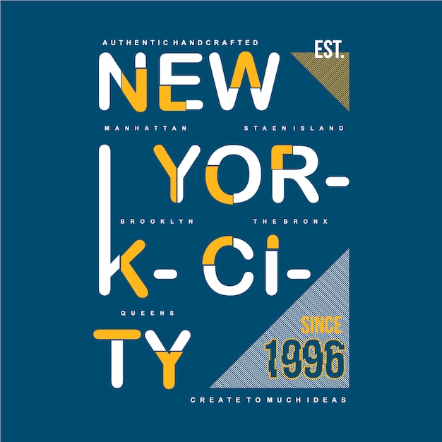 New york city typografisch ontwerp kleding kleding