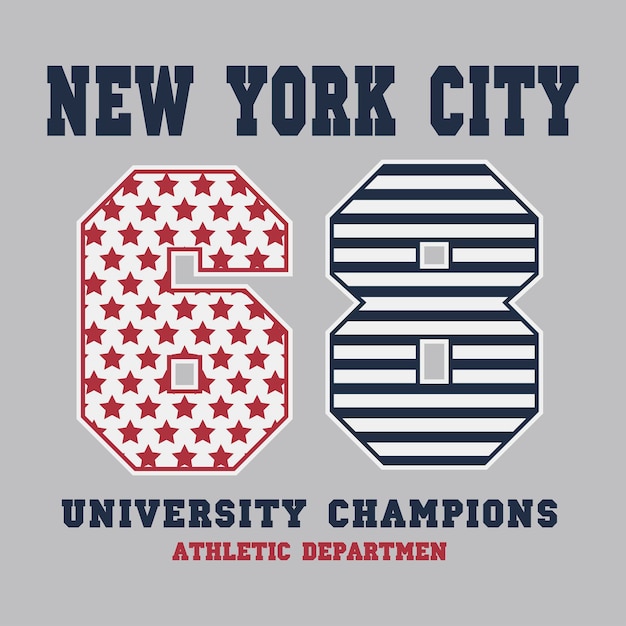 New York City typography Athletic print for tshirt design Vector