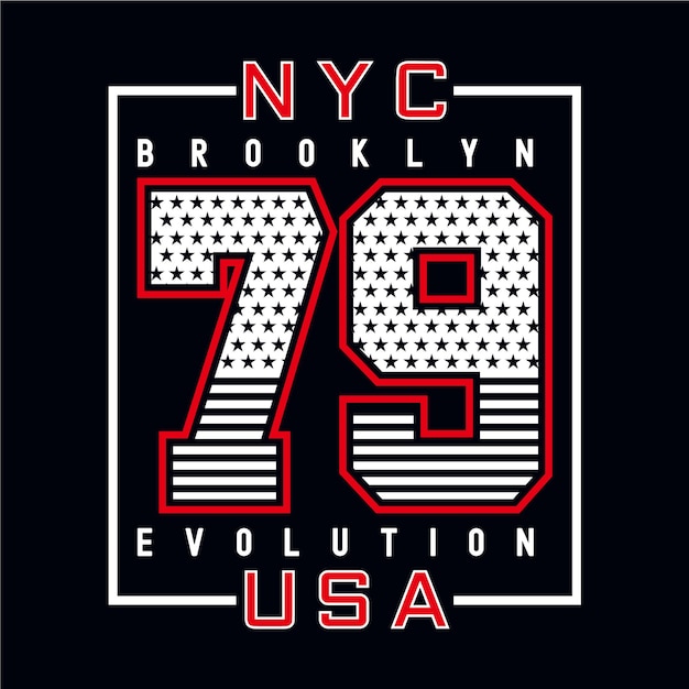 Vector new york city typography design number for t shirt print vector illustration