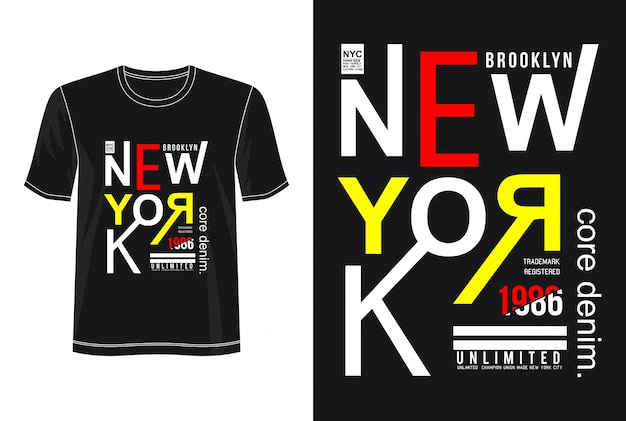 New york city typography design t-shirt