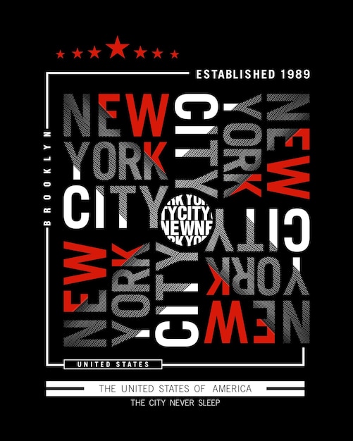 Tipografia di new york city design illustrazione vettoriale per la stampa di t-shirt