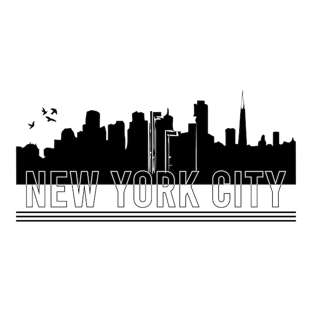 Vettore vettore di disegno di tipografia di new york city per t-shirt stampata