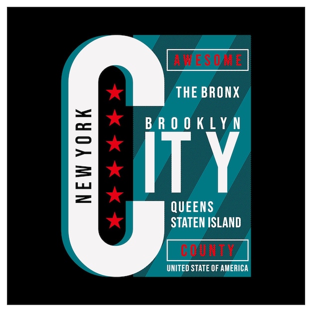 Vector new york city typography graphic for print t shirt