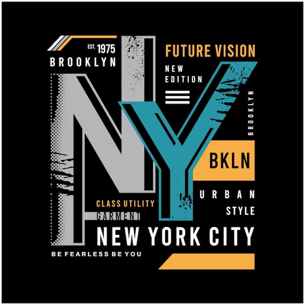 New york city typography graphic for tshirt premium vector