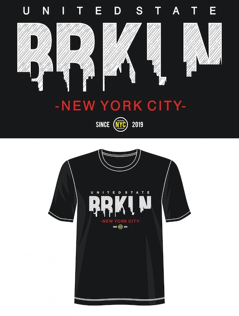 new york city typography for print t shirt