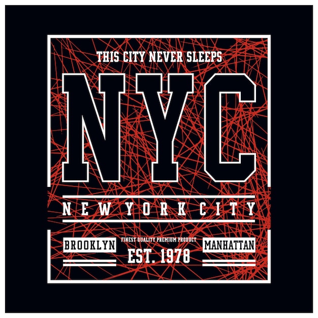 Tipografia new york city per t-shirt stampata