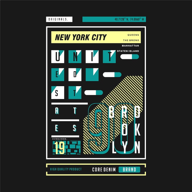 New york city united states text frame