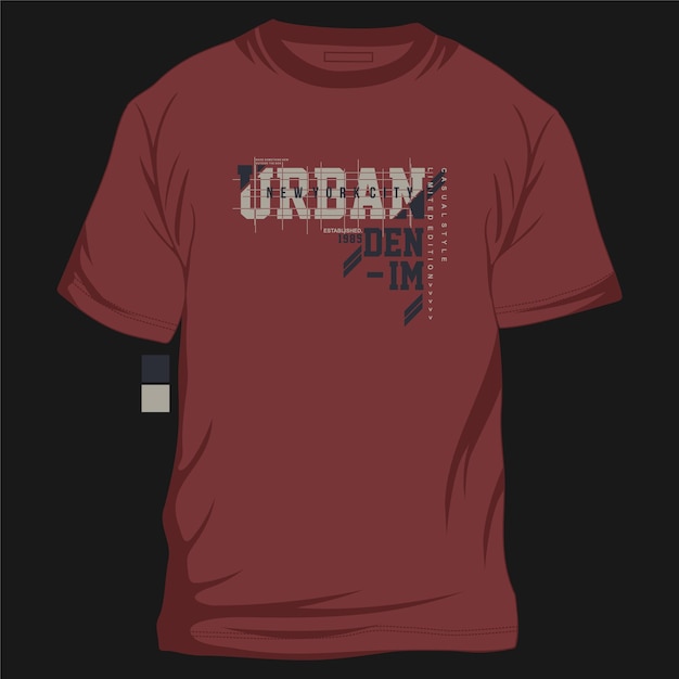 new york city urban denim graphic typography t shirt