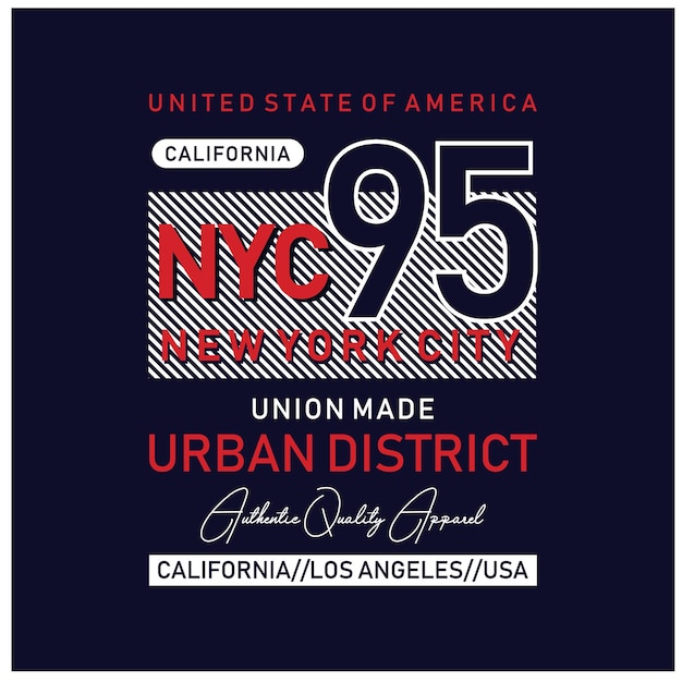 New York City Urban District Graphics voor typografie Premium Vector-t-shirts